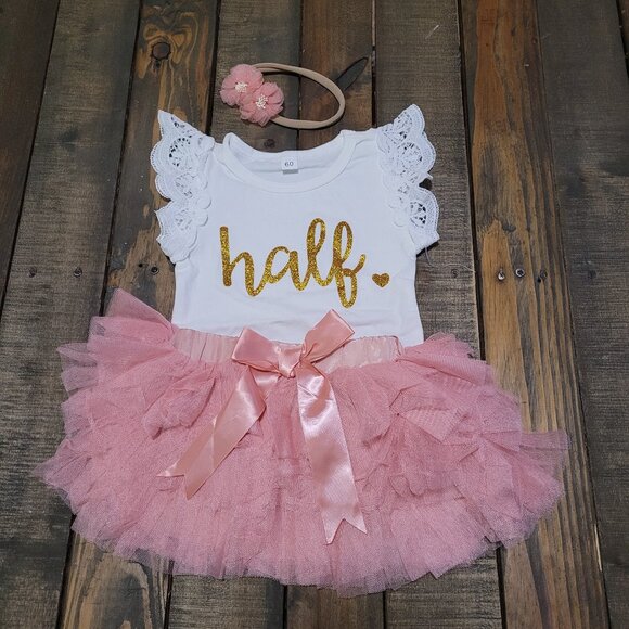 Baby Girl Half Birthday Outfit - Picture 1 of 4